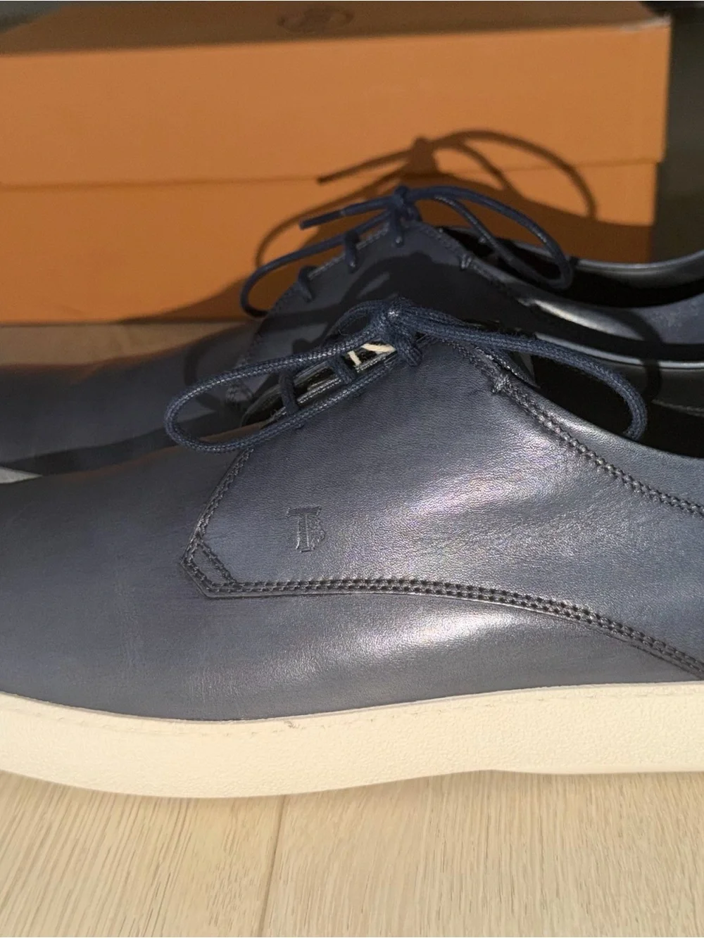 TOD'S Men's Navy Leather Lace-Up shoes